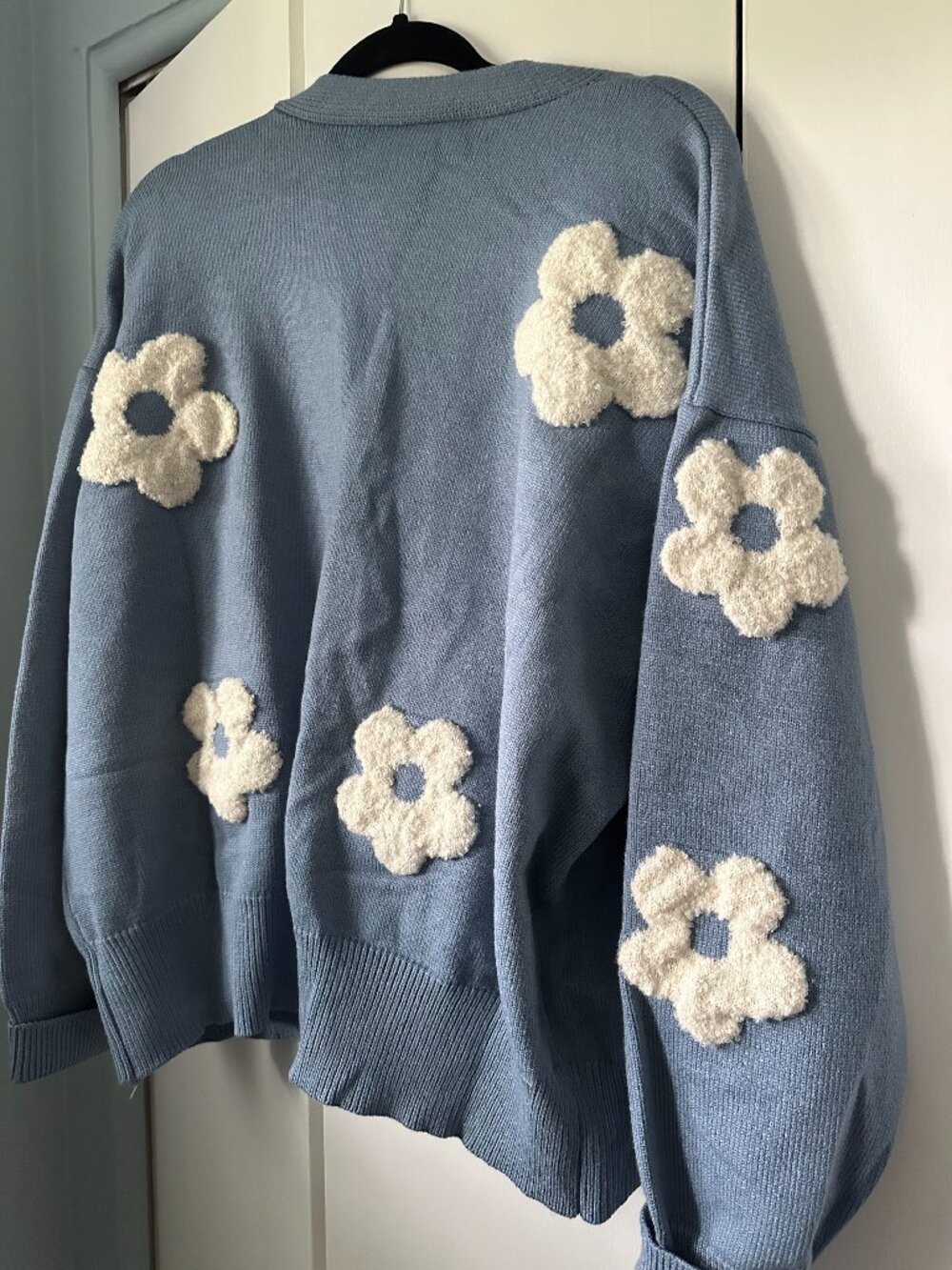 Cider V-Neck Graphic Floral Button Cardigan Blue 3XL - Picture 3 of 3